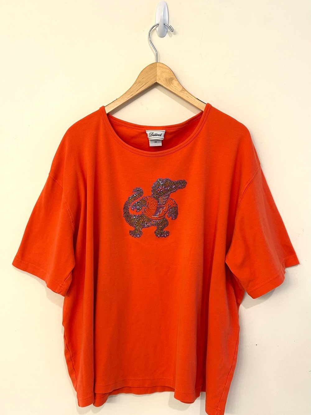 University of Florida Orange T-shirt with Sparkly Crystal Albert Gator Logo 3X